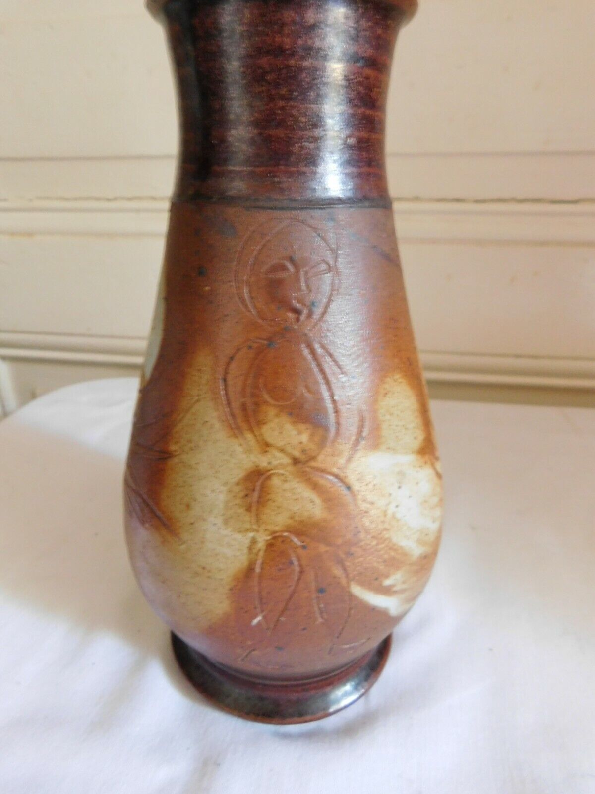 Voldemar VOLKOFF (1932/2007) vase ovoïde à décor de poules faïence Vallauris Populair HEET