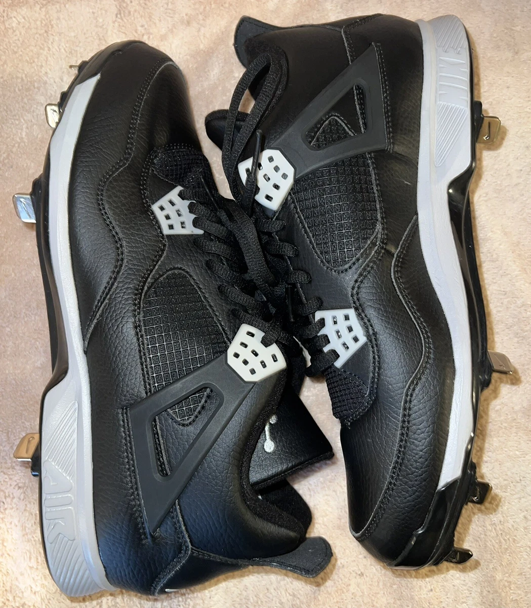 Nike Air Jordan 4 lV Retro Baseball Metal Cleats Black 807710-010 Men's  size 15