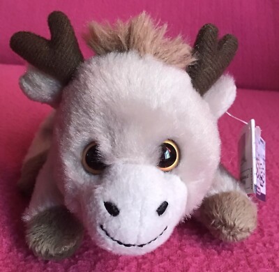 Russ Petooties Haustiere Winter Friends Elch Hirsch grau weiches Plüschtier klein 5 Zoll