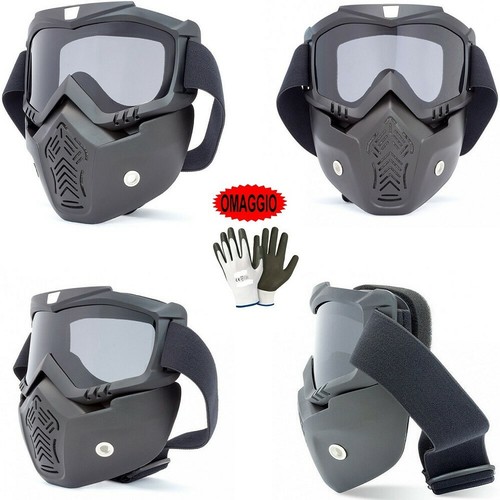 OCCHIALE MASCHERA FUMÈ PER CASCO JET,INTEGRALE,MODULARE,CROSS MENTONIERA  DIVISA | eBay