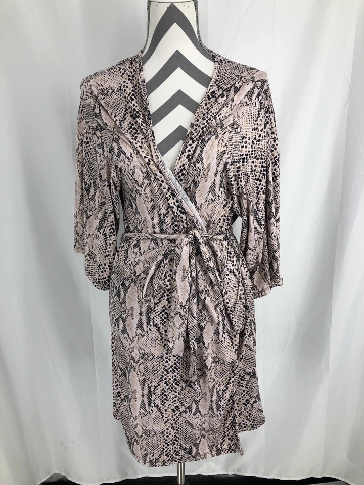 Roupão de pijama Secret Treasures manga quimono rosa macio pele de cobra grande 12-14 - Imagem 2 de 4