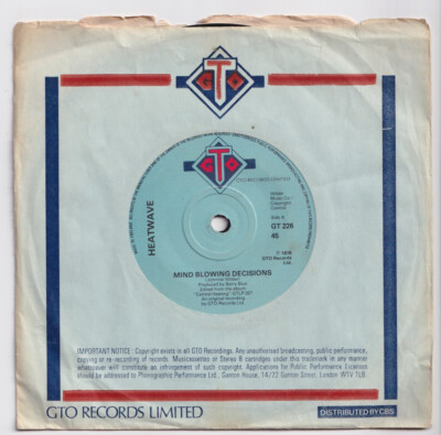 (nZ139) Heatwave, Mind Blowing Decisions - 1978 - 7'' vinyl