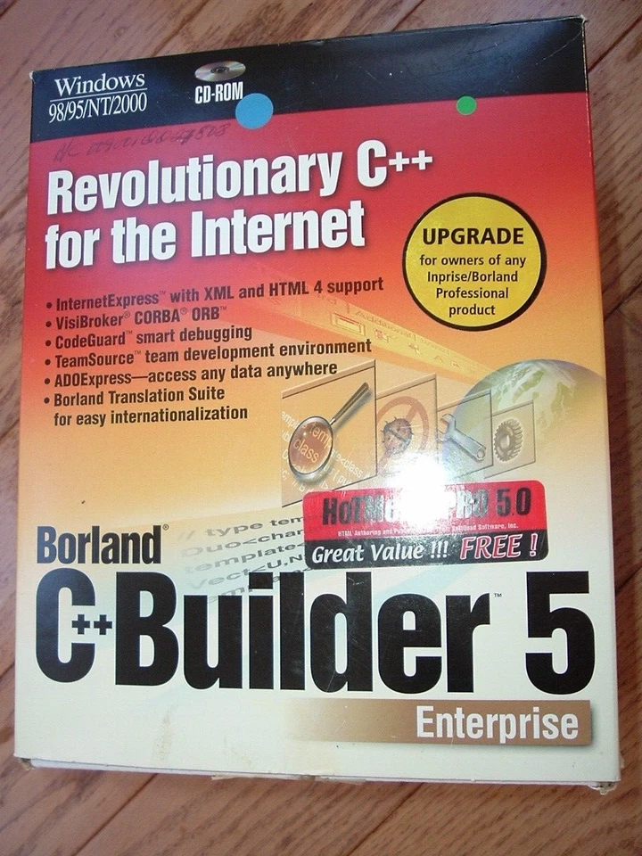 Borland C++ Builder 5 Enterprise Upgrade,Delphi 4,JBulder 3 Disks,KEY,Serial num - Image 2 of 4