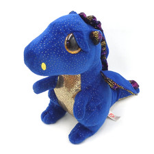 Ty Dragon Saffire Beanie Boos Plush Midnight Blue  Gold 6"