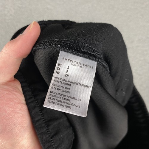 American Eagle Sweatpants Mens Small Black Jogger Tapered Drawstring Pull On - Picture 9 of 11