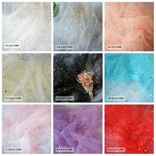 Sheer Mesh Fabric Glitter Star Moon Gauze Cloth Material DIY Sewing Craft Decor
