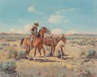 Western Cowboy Horse Riders 32 x 40 in Rolled Canvas Print Old West Painting