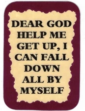 3107 Refrigerator Magnet Sign Funny Friendship Gift Dear God Help Me Get Up I