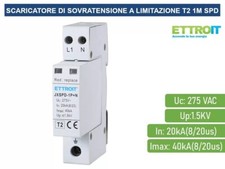 SCARICATORE DI SOVRATENSIONE LIMITATORE  1 MODULO TIPO T2 1P+N 20KA-40KA SPD