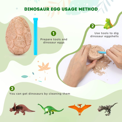 Dig up Dinosaur Fossil Eggs, Break Open 12 Unique Eggs and Discover 12 Cute Dino - Picture 3 of 12
