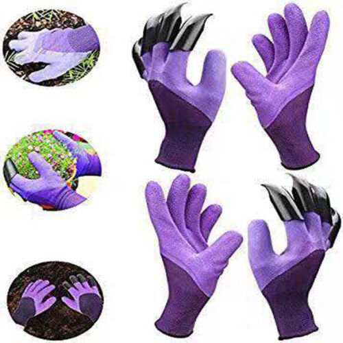 Planting Genera Garden Gloves Digging Planting Pake with Plastic Claws Gardening - Photo 1/11