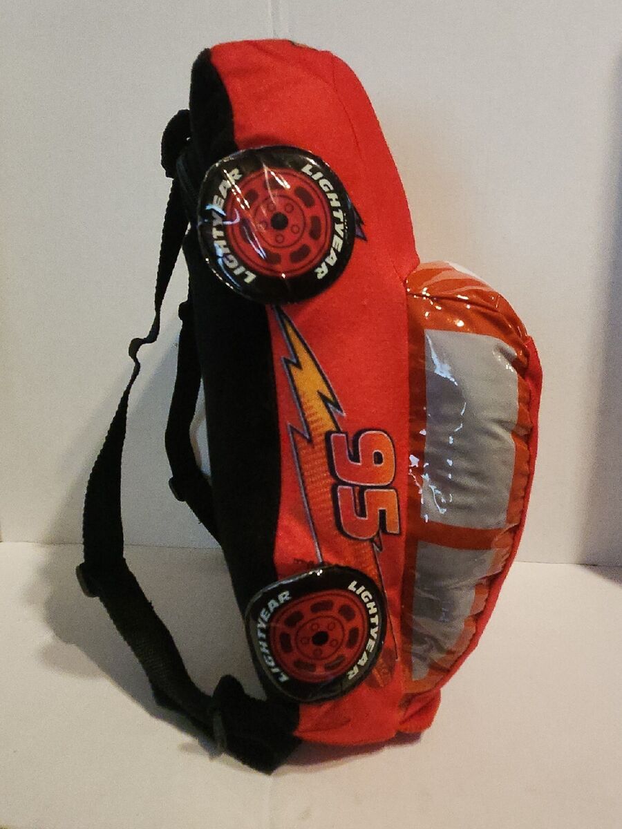 Disney Pixar Lightning McQueen Rust-eze Backpack Red Kids Race Car