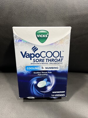 Vicks VapoCool Sore Throat Lozenges Winterfrost  16 Each By Vicks