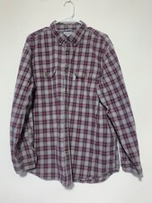 Carhartt Men Size XL Red Multi Plaid Relaxed Fit Long Sleeve Button Up Shirt
