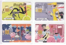 4 TELECARTE / PHONE CARD .. FRANCE 50U PACK ART VELO CYCLISME CYCLING PUCE C.10€
