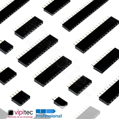 THT Buchsenleiste 2.54mm vergoldet weiblich Socket Pin Header Arduino-kompatibel - Bild 1 von 2