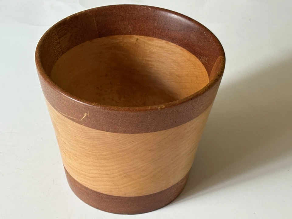 Maceta pequeña de madera de 4 pulgadas de alto 5 pulgadas de diámetro Foto 4 de 4