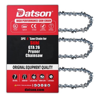 3pack,4'' Chainsaw Chain 0.25'' Pitch (1/4''), 0.043'' Gauge, 28 Drive Link,71PM3 28