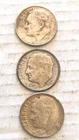 1951 P-D-S, Silver Roosevelt  Dime, all In Nice Condition.      718.
