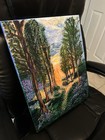 Pam Signed Small Original Impressionist Sunset Forest Path Canvas Painting — photo 2