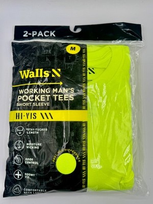 Walls Men s Pocket T-Shirt 2 Pack Short Sleeve Moisture Wicking Tee NEW