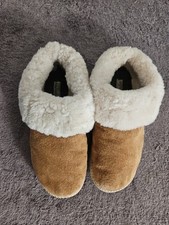 Olukai Women's 9 US/39 Euro Ku'i Brown Slip On Real Fur Lined Slippers Mules
