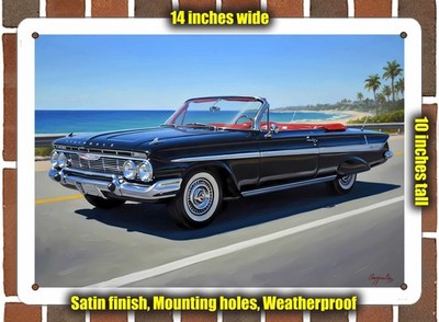 Metal Sign - 1961 Chevrolet Impala 4 Oil Painting - 14x10