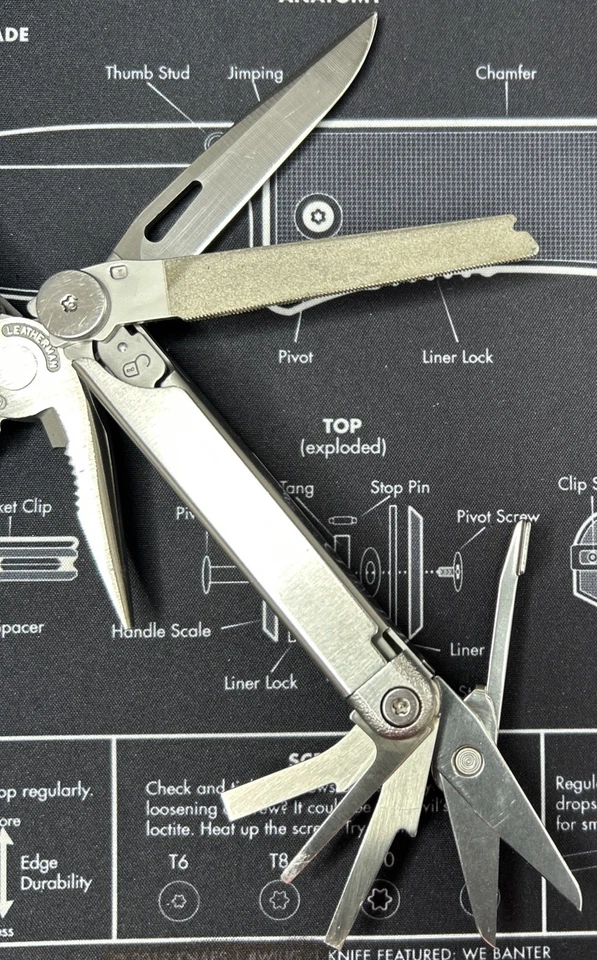 Leatherman Wave Original Acero Inoxidable En muy buen estado Usado De Colección Retirado 0200 Herramienta Solo LIMPIO Foto 3 de 4