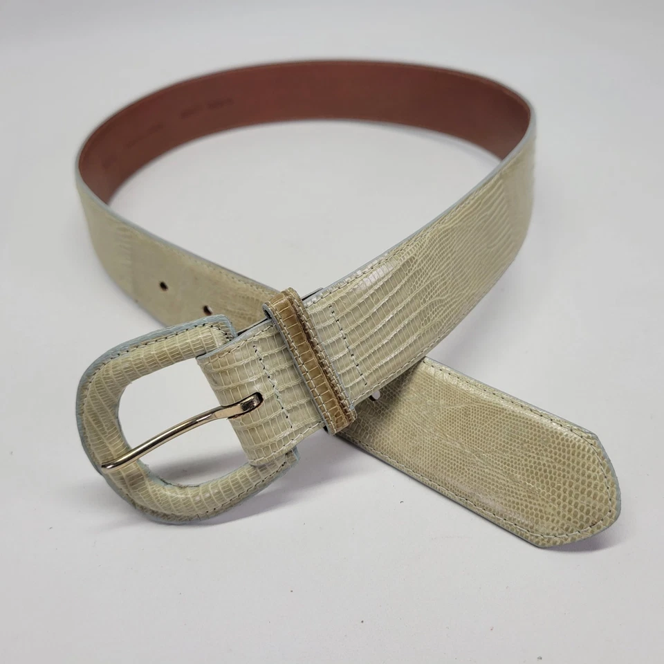 Cinturón Ralph Lauren Lagarto 28 30 Cintura Genuina Verde Claro 2446 De Colección Foto 4 de 4