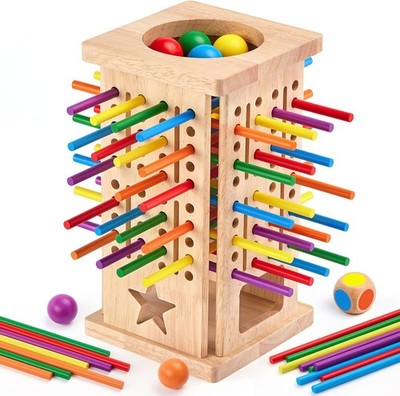 Montessori Wooden Board Games 42 Colorful Sticks Math