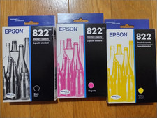 2028 Genuine Epson Lot 822 Ink WorkForce WF-3820 3823 4820 4830 4833 4834 New