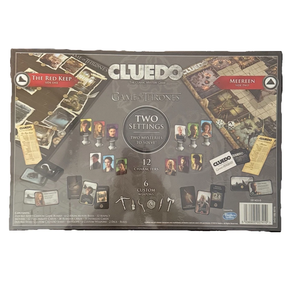 Cluedo Game of Thrones Edition Mystery Board Game - Band New & Sealed - Image 2 of 2