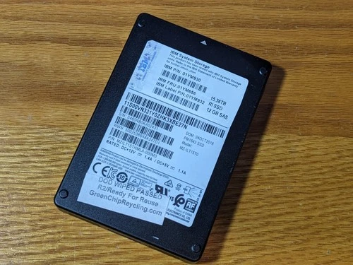 Samsung 15.36TB PM1643 IBM 2.5" SAS SSD 12Gb/s MZILT15THMLA - 100% Health