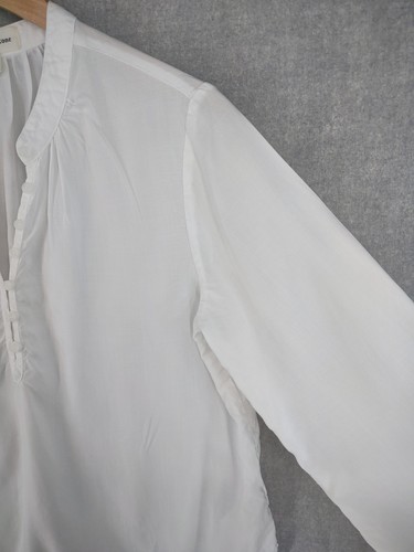 Cloth & Stone Anthropologie Blouse Womens PL White Long Sleeve Button Minimalist - Picture 6 of 19