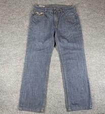 Vintage Ecko Unltd Jeans Mens 36x30 Baggy Wide-Leg Embroidered Y2K Dark Wash
