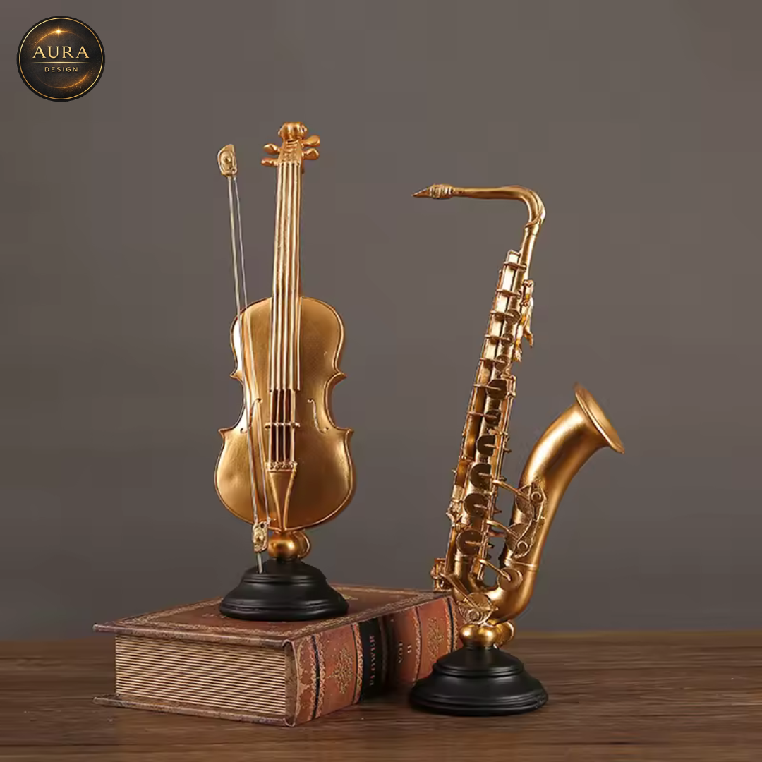 🏛 Modern Decorative Statue Violin Saxophone 37cm ✨ Collectible Ornament