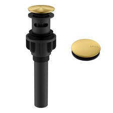 Brushed Gold Pop Up Bathroom Sink Drain with Overflow, Bathroom Sink Drain As...
