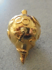 Stabiler Anhänger Schmuck Miotiv Pendel goldfarbend glänzend  gemustert Nr. 177