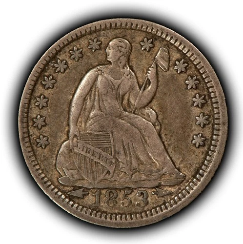 1853 H10c Seated Liberty Silver Half Dime - Original Toning - XF - SKU-Z6469