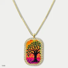 Gorgeous Tree Of Life Pendant Necklace Chain Graphic Dog Tag Chain Gift Design L