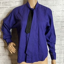Kenzo vintage 80s purple cotton button down blouse 36