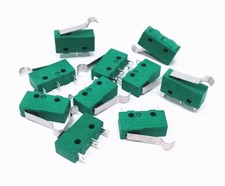 10pcs KW4-3Z-3 Micro Limit Switch AC 125V 5A Hinge Lever SPDT Green for CNC