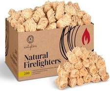 ? Natural Firelighters 200 Wood Wool Fire Starters for Indoor & Outdoor Fire ? 0.08 per lighter