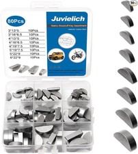 80pcs Woodruff Key Assortment Kit, Metric, Woodruff Semicircle Key, Carbon Steel
