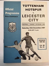 Tottenham Hotspur v Leicester City Programme 16 December 1967 | 1967/68 season
