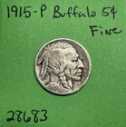 1915-P  Buffalo 🦬 Indian Head Nickel 5c Fine US Coin