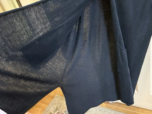 Cárdigan de algodón orgánico negro tejido plumero suéter vestido Eileen Fisher 2X 1X XL - Imagen 8 de 9
