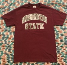 Vintage 90’s Washington State University Cougars TShirt Sz M Made In USA Crimson