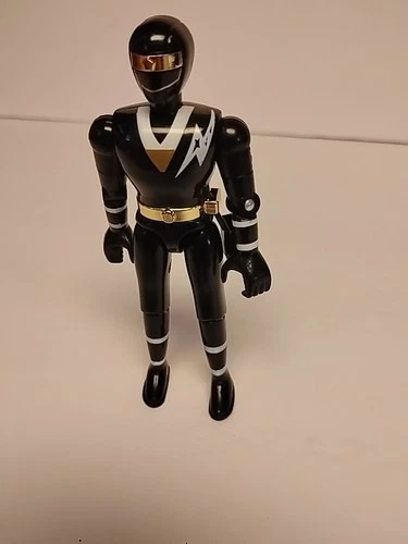 Vintage Mighty Morphin Power Rangers Black Alien Ranger with Holster 1995 Bandai