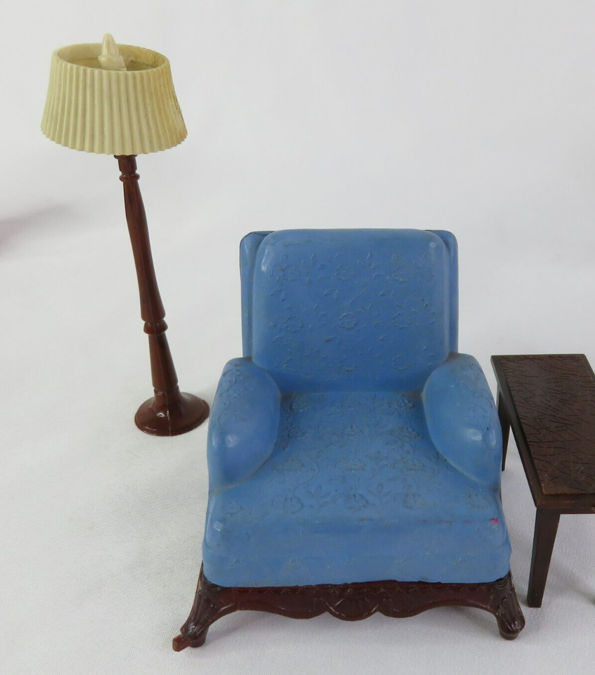 Vintage Renewal Plastic Doll Furniture Living Room Set 1940s Lot Of 14